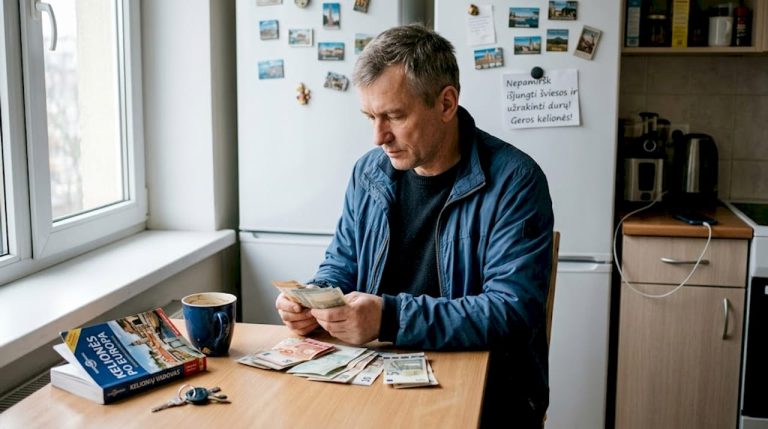 Prieš kelionę virtuvėje suskaičiuoju pinigus – noriu būti tikras, kad visko pakaks.