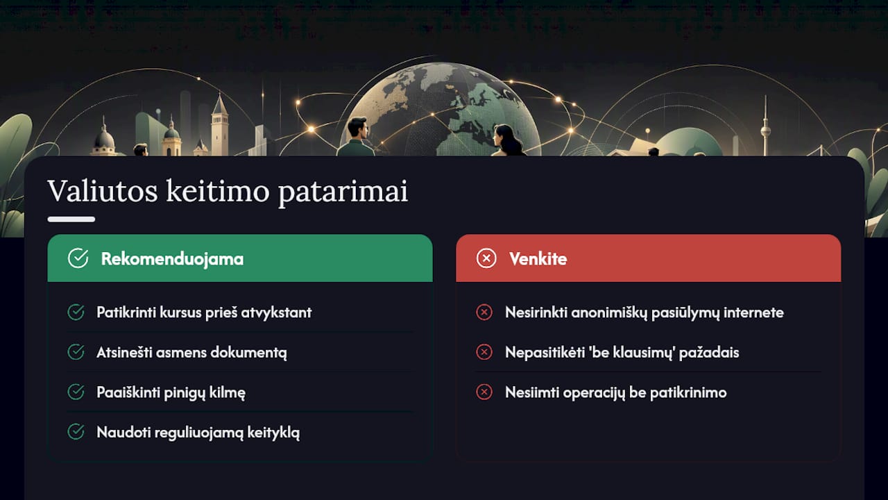Leidėjo įžvalga: ką iš tikrųjų siūlo Valiutoskeitykla klientams tokiose situacijose — overview diagram