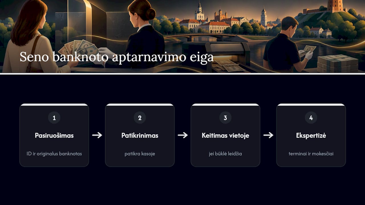 Seno dolerio tikrinimo ir keitimo procesas