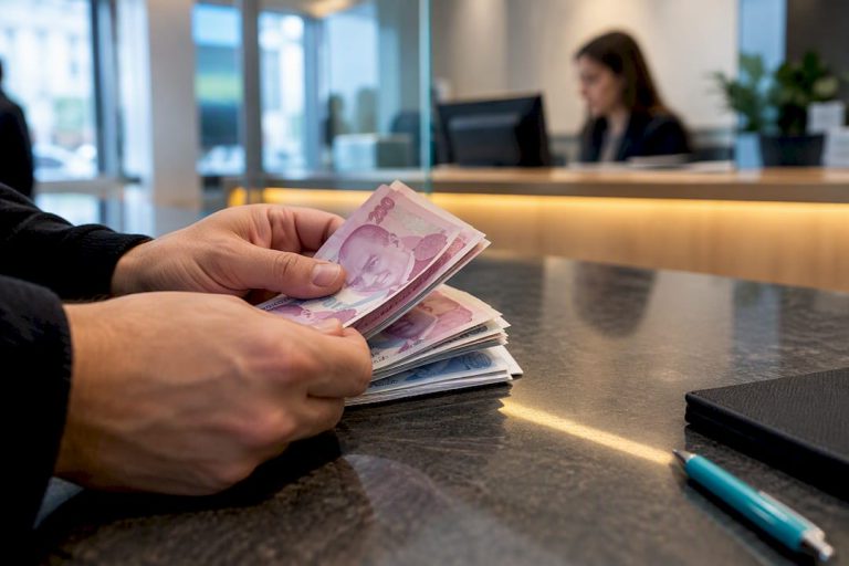 Turkijos lira banknotai, paruošti keitimui