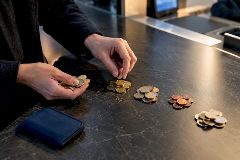 Užsienio valiutos monetos rūšiuojamos prieš keitimą
