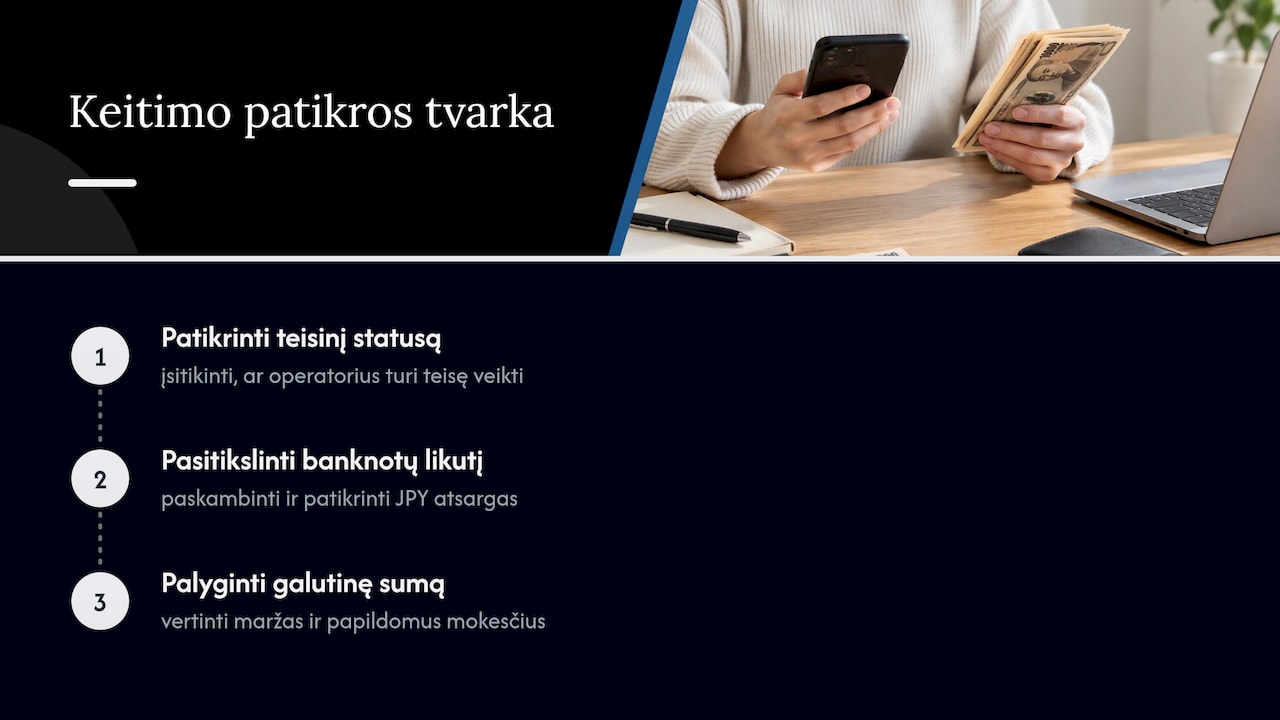 Trys žingsniai, kaip saugiai pasirinkti JPY keityklą